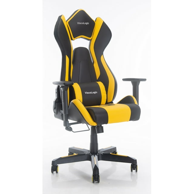 ViscoLogic M3 Ergonomic Gamers Style Lumbar Support Comfortable Adjustable Video Gaming Chair, Home Office Computer Chair, Pu leather
