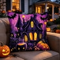 thumbnail image 2 of Halloween Pillow Cover 18x18, Fall Spooky Throw Pillow Case, Soft Polyester Decorative Cushion Cover, Hidden Zipper, Machine Washable for Couch Living Room by MPOISVA, 2 of 6