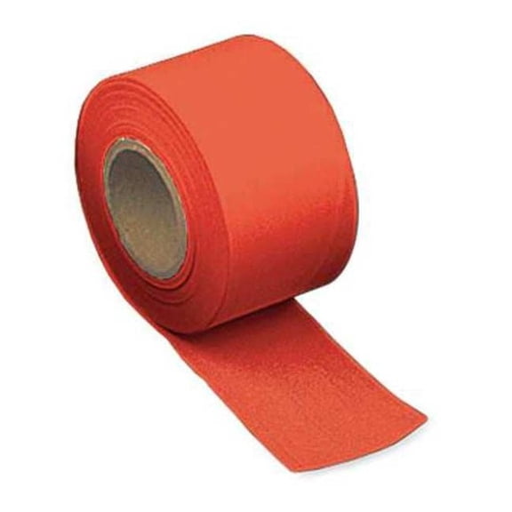 Flagging Tape, No Legend, Red, 2 in Wide x 300 ft Length, Vinyl, 2.5 mil