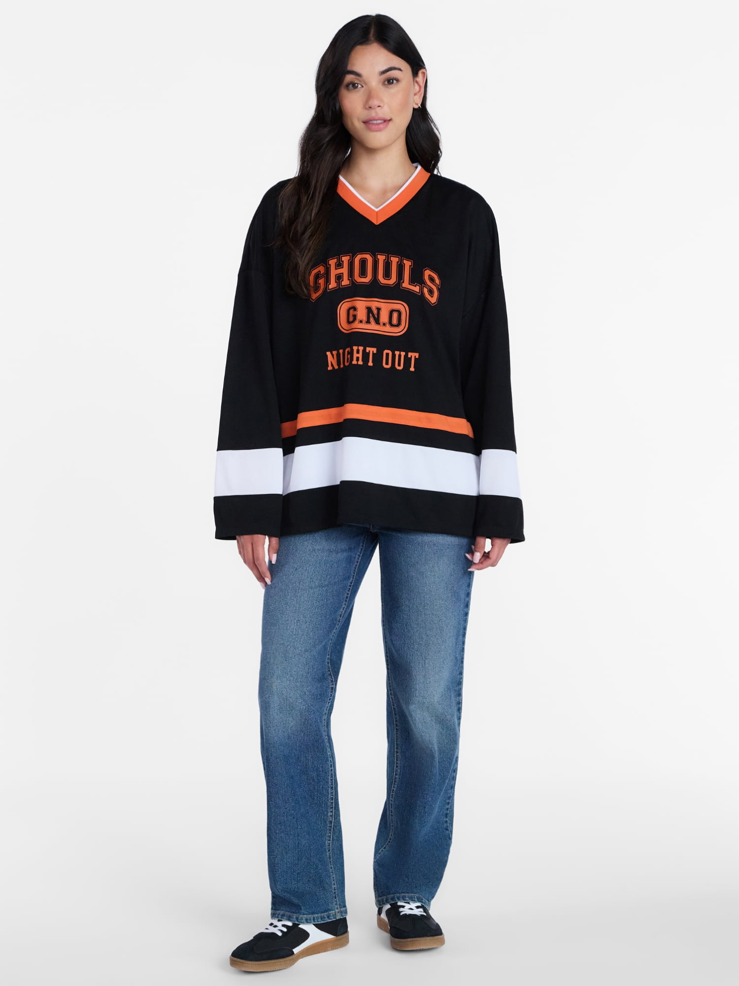 Halloween Women’s V Neck Jersey by Way To Celebrate, Sizes XS-4X