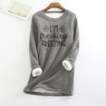 thumbnail image 1 of Aboser Chandail en Molleton Sherpa "I'm Freaking Freezing" pour Femmes, Doublé en Polaire, Mode 2024, Pull Chaud d'Hiver, Col Rond Décontracté, Manches Longues Épaisses, 1 of 3