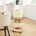 thumbnail image 2 of VECELO Kitchen Trash Can with Lid, Garbage Bin Waste Basket with Wheel, Storage Shelves, White, 2 of 8