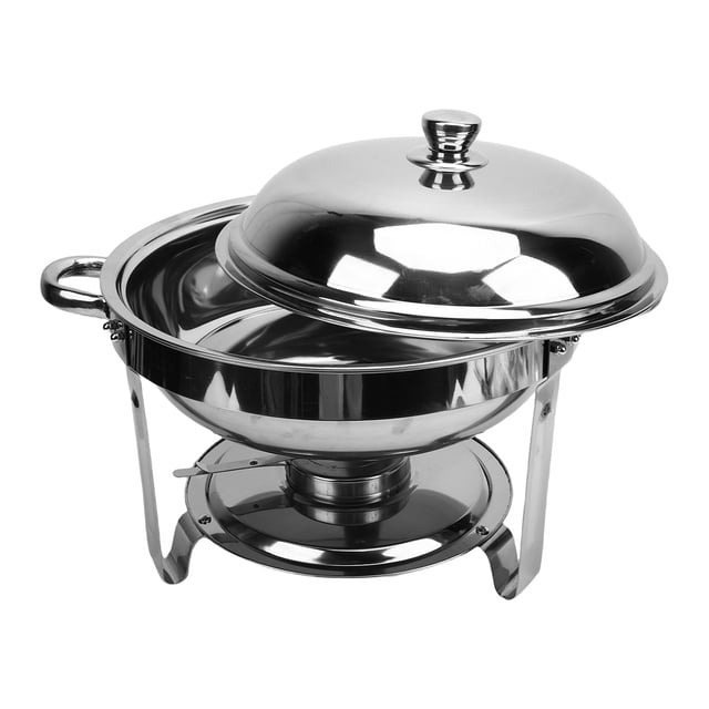 Ensemble de Buffet Chafing Dish 6L en Acier Inoxydable Rond Chafer et Buffet Chauffant avec Réchaud à Alcool Détachable pour Fêtes Mariages Restauration