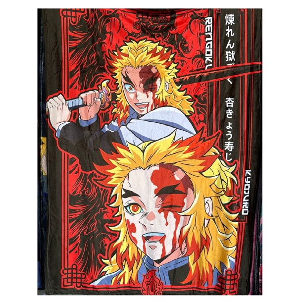 Exclusiva! Cobija Frazada Ultra Suave Demon Slayer Kimetsu no Yaiba Kyojuro Rengoku