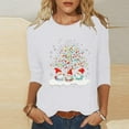 thumbnail image 2 of qelini Womens Christmas Shirts 3/4 Sleeve Xmas Trees Print Pullover Tops Crewneck Tunic Casual Holiday Blouses, 2 of 5