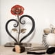 thumbnail image 4 of Gift Hand-forged Wrought Iron Red Metal Rose With Heart - Shaped Stand, 4 of 5
