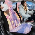 thumbnail image 2 of Pzuqiu Horse Front Seat Car Covers Warm Easy to Clean 2 Pack Car Seat Covers for Front Seats Elastic Fabric Anti-Slip Protection Interior Accessories Universal Fit for Cars SUV Sedans, 2 of 7