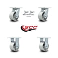 thumbnail image 2 of 4 Inch Semi Steel Caster Set with Roller Bearings 2 Swivel Lock 2 Rigid SCC, 2 of 2