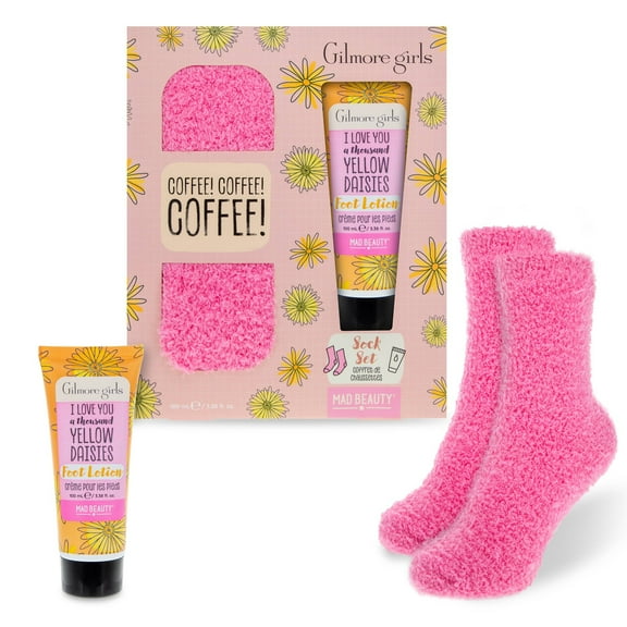 Mad Beauty Gilmore Girls Sock Set, Peony & Cherry Blossom Scent, 3.38 fl oz