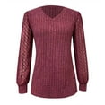 thumbnail image 6 of Women Sweaters Women Tops Ladies' Fashionable Casual Corset V Neck Long Sleeved Shirt Lace Top Sweater, 6 of 6