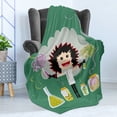 thumbnail image 4 of Science Party Soft Flannel Fleece Blanket, Image of Mad Scientist Holding Smoke Puffs from Test Tubes, Cozy Plush for Indoor and Outdoor Use, 50" x 70", Laurel Green and Multicolor, by Ambesonne, 4 of 5