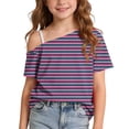 thumbnail image 3 of Piuwrlz Summer Short T Shirts for Girls Short Tops Crew Neck T-Shirts Purple Size 13 Years, 3 of 10