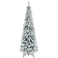 thumbnail image 1 of HOMCOM Arbre de Noël Artificiel Mince Enneigé de 6 Pieds avec Base en Acier, 1 of 10