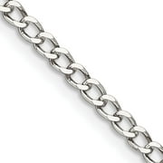 Sterling Silver 3.5mm Open D/C Curb Chain (30 X 3.5) Made In Italy qpe30-30
