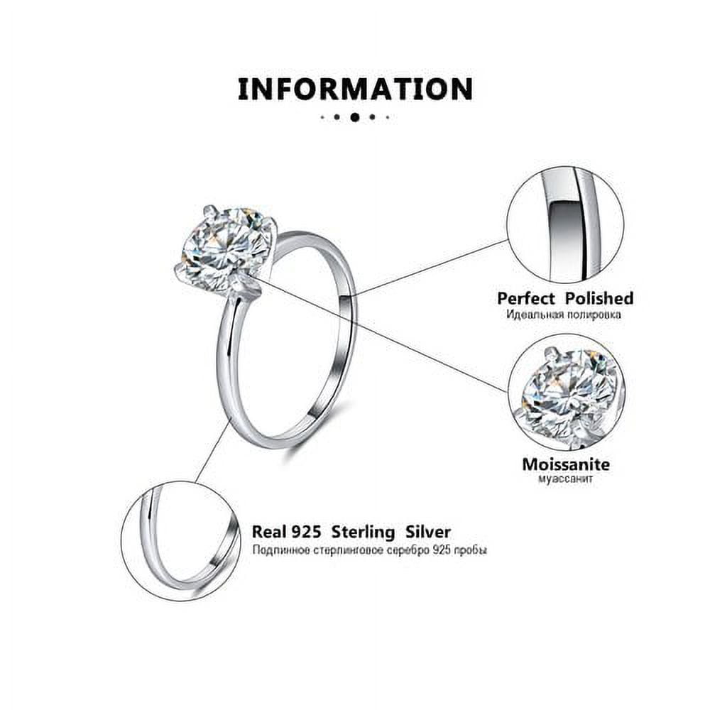 Amore Solitaire Engagement Ring for Women Moissanite Sterling Silver Ginger Lyne Collection