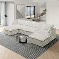 thumbnail image 4 of Indecor Home Modular Sectional Sofa Cloud Sofa, Comfortable Cloud Modular U-Shaped Sofa Oversized Upholstered Sectional Sofa Couch with Ottoman for Living Room, Bedroom, Apartment, Gray, 4 of 9