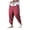 Red, variant on Summer Men Harem Pants Loose Ankle Length Pockets Pure Color Plus Size Japanese Style Deep Crotch Casual Daily Wear Long Trousers