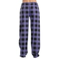thumbnail image 3 of Just Love Women Tie Dye Pajama Pants (Buffalo Plaid - Purple Black 100% Organic Cotton, Small), 3 of 3
