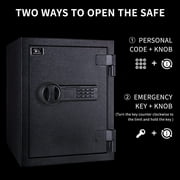 Tigerking 3.0 Cu. ft. Large Steel Fireproof Safe for Home, Security Safe Box with Digital Lock for Documents and Cash