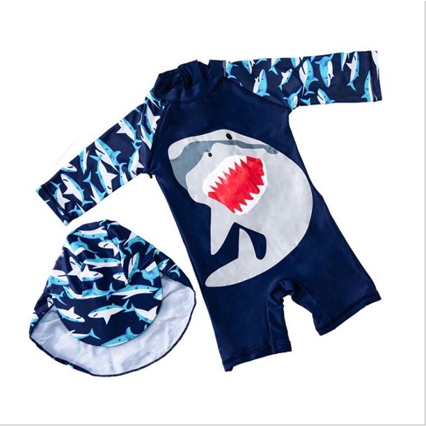 Baby Boys Kids Swimsuit One Piece Toddlers Zipper Bathing Suit Swimwear