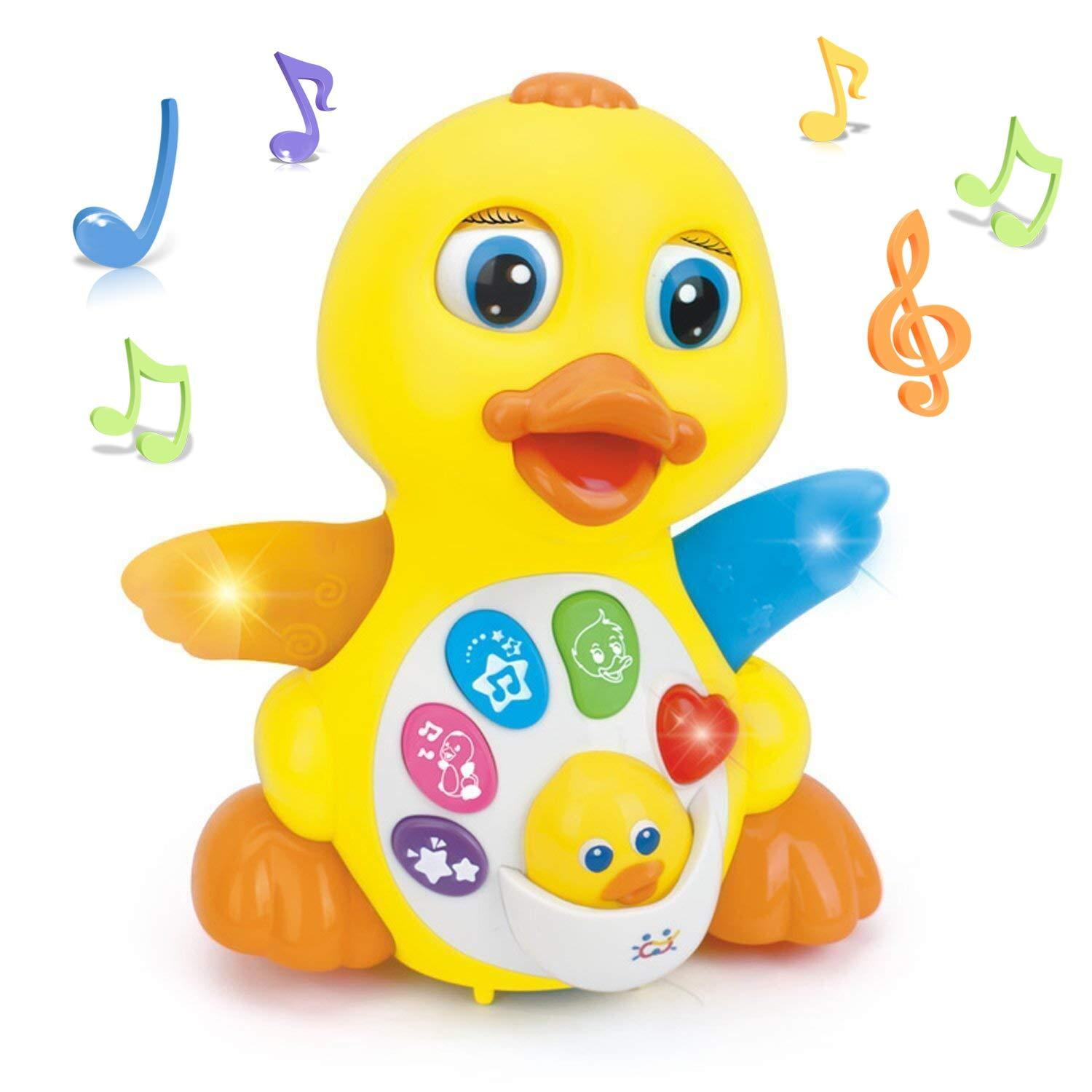 Woby Musical Flapping Yellow Duck Action Educational ...