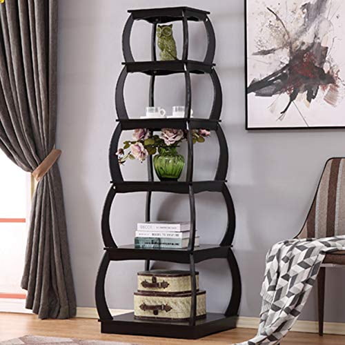 Mixcept 66 Multi Purpose Shelves 5 Tier Bookshelf Bookcases Wooden Storage Display Shelf Standing Shelving Unit Collection Shelf Black Walmart Com Walmart Com