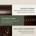 thumbnail image 4 of Maven Lane Pullman Wooden Swivel Stool, Dark Walnut w/ Vegan Leather, Set of 2, 4 of 6