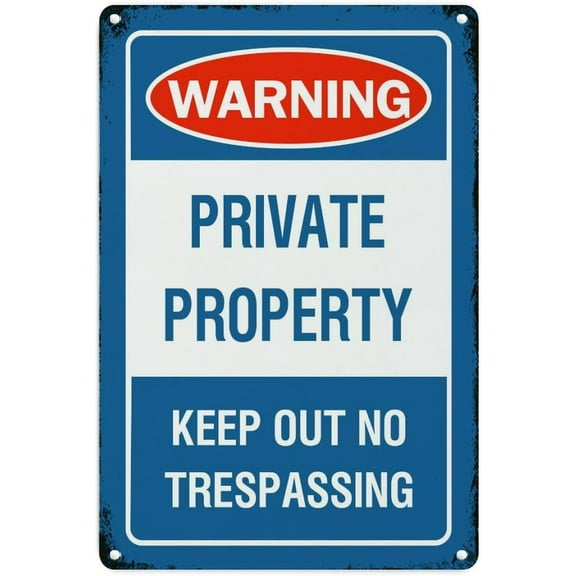 Warning Private Property Keep Out No Trespassing Metal Signs 8x12in Vintage Modern Waterproof Road Street Warning Notice Metal Tin Signs