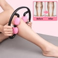thumbnail image 4 of Masajeador de 360 ° Pierna Relajación muscular Rodillo Anillo Abrazadera Pierna Masaje Palo Yoga Moldeo corporal 4 ruedas Equipo de fitness para deportes, Rosa Fokelyi LN-1274, 4 of 6