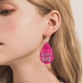 thumbnail image 6 of HongHeng 1 Pair Valentine Leather Earrings for Women Wedding Lightweight Faux Leather Leaf Long Dangle Heart Earrings Teardrop Earrings Set Valentines Day Gift, 6 of 6