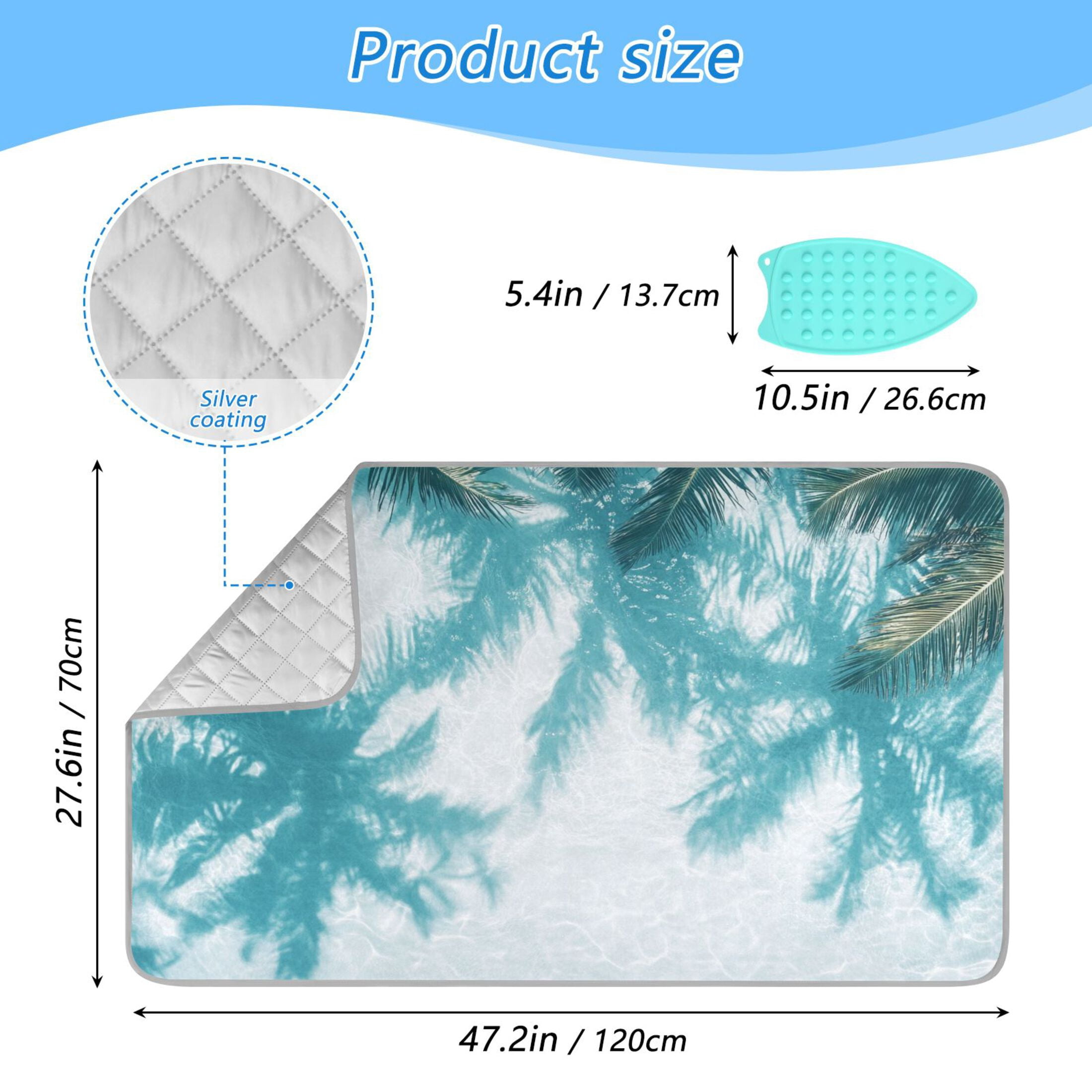 Palm Trees Shadows in Water Ironing Mat Blanket Portable Travel Ironing Pad Heat Resistant Pad 47.2" x 27.6”