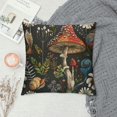 thumbnail image 2 of Awypu Mushroom Pillow cover,fairycore room decor,dark academia room decor,Forest Decor,witch decor,Mushroom Pillow Cover,mushroom decor,Black Lumbar Pillow Cover,, 2 of 5