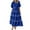 Blue, variant on Summer Dresses for Women, Women's 2024 Boho Dress V Neck Short Sleeve Belted Ruffle Hem A-Line Flowy Maxi Dresses Stripe Beach Sundress