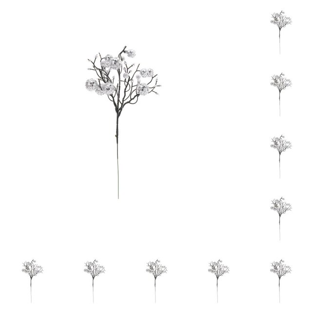 Moyic Navidad bayas artificiales pino cono flor rama simulación hogar sala de estar dormitorio decoración de pared plata Plata 10piezas Moyic CBP443351