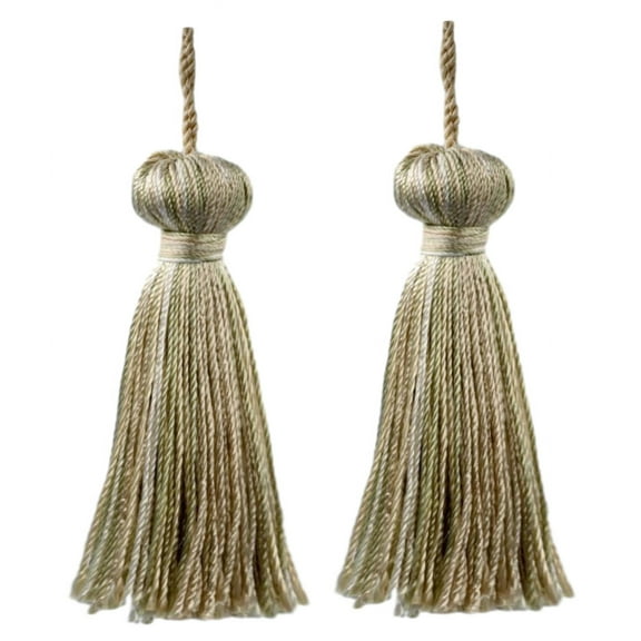 3" (7.5cm) Small Bell Tassel | Craft Tassel # BT3,, Sand Dollar Beige #PR11 (Tan Beige, Light Beige, Cream Ivory) Set of 2