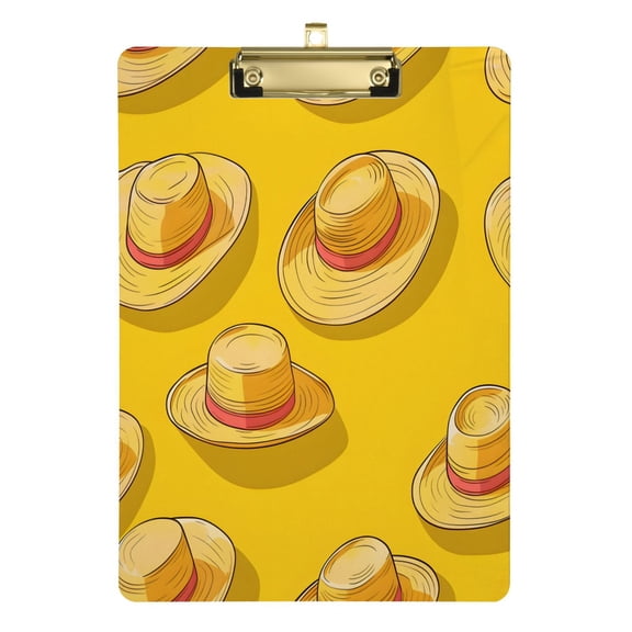 Hat on Yellow Acrylic Clipboards A4 Standard Letter Size Clipboard 12.5" X 9" Clip Board for Students Teacher Office