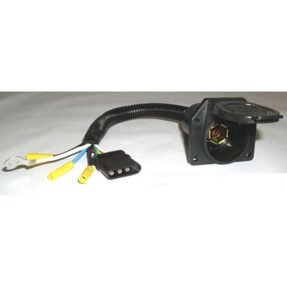 Pollak Trailer Wiring Connector Adapter 12-723E 4 Flat To 7-Way Blade