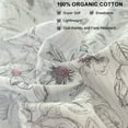 thumbnail image 6 of JOLUSERE 100% Organic Cotton Duvet Cover Sets Full Size, 3 Pieces Soft Mist White Floral Soft Chic Artistic Bedding Sets, 6 of 10
