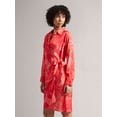 thumbnail image 4 of Zaccai Women's Coral Satin Abstract Wrap Dress, 4 of 5