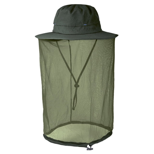 Protector Facial de Malla para Sombrero con Máscara Antimosquitos, IC ICLOVER, Abeja, Mosquito, Sombrero para el Sol Resistente a Insectos, Sombrero de Safari sin Protección UV para Viajes, Acampar, Pasto, Verde