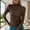 Coffee-3, variant on Women's Turtleneck Shirts Plus Size Long Sleeve Slim Fitted T Shirts Basic Stretch Tee Tops 2025 Winter Underwear Tops