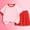 Pink, variant on Girls 2 PC Summer Outfit Casual Short Sleeve Crewneck Color Block T-shirts with Loose Fit Elastic Shorts Set Purple