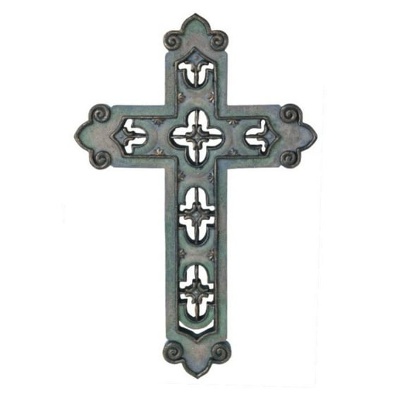Wrought Iron Pointed Cross Holy Religious Design Wall Decoration Decor