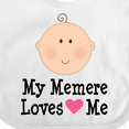 thumbnail image 4 of Inktastic Me Memere Loves Me Grandchild Girls Baby Bib, 4 of 4