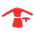 thumbnail image 4 of de abrazadera de 3x 1/6 de tapa y cadera, ropa de muñeca hecha a mano, prenda de ropa en miniatura para figuras de 12 pulgadas. Vestido corporal Rojo, 4 of 8