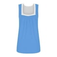 thumbnail image 5 of LAJPXKHY Plus Size Tank Tops for Women Loose Summer Casual Blouse Comfy Ruched Square Neck Sleeveless Shirts, 5 of 5