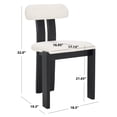 thumbnail image 4 of Safavieh Cayde Modern Wood Dining Side Chairs, Cream / Black, 4 of 8