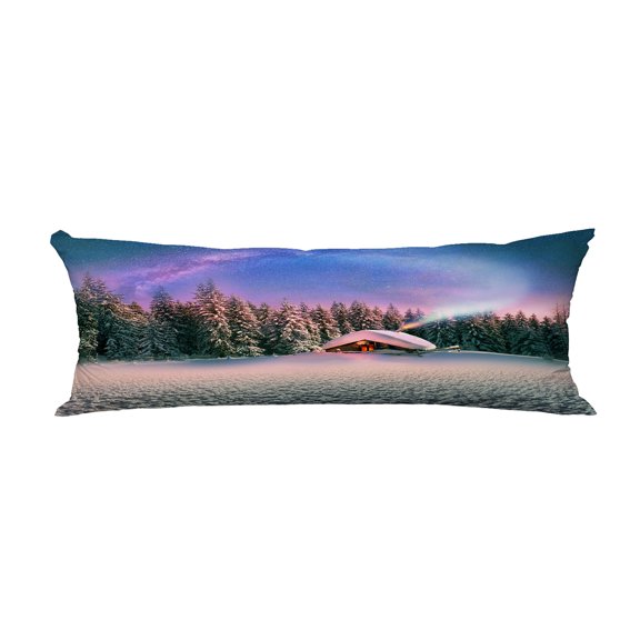 ABPHQTO Wild Alpine Mountain Snow Moonrise Moonset Star Carpathians Body Pillow Covers Pillow Case Protector Pillowcase 20x60 Inch