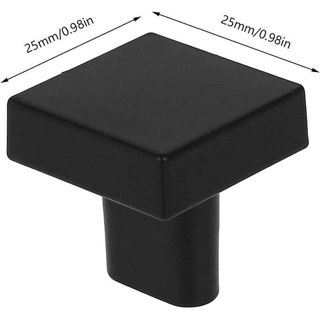 Juego de 10 pomos de puerta negros, pomos cuadrados de latón macizo, pomos vintage para armarios de cocina con tornillos para armarios, cajones (negro)