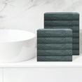 thumbnail image 2 of REGALWOVEN 12 Pack Striped Bath Washcloths Set Cotton Highly Absorbent Dark Grey, 2 of 7